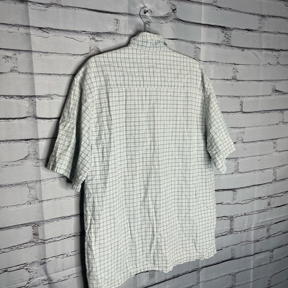 Quiksilver Gray & White Plaid Button‑Up Shirt Sz XL Surfer Streetwear Casual Y2K - Picture 10 of 13